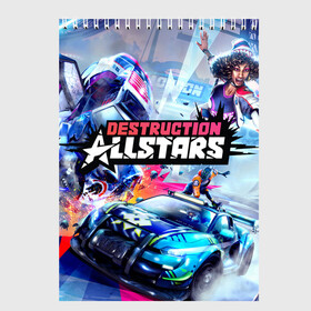 Скетчбук с принтом Destruction Allstars , 100% бумага
 | 48 листов, плотность листов — 100 г/м2, плотность картонной обложки — 250 г/м2. Листы скреплены сверху удобной пружинной спиралью | Тематика изображения на принте: cars | destruction allstars | games | nextgen | playstation 5 | ps5 | race | гонки | игры | машины | некстген | плейстейшен 5 | пс5 | разрушение | тачки