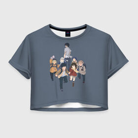 Женская футболка Crop-top 3D с принтом Город, в котором меня нет , 100% полиэстер | круглая горловина, длина футболки до линии талии, рукава с отворотами | айри | аниме | город в котором меня нет | кадзу | каё | осаму | сатору | япония