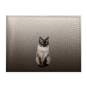 Обложка для студенческого билета с принтом Сиамский кот голубые глаза , натуральная кожа | Размер: 11*8 см; Печать на всей внешней стороне | арт | бежевый | градиент | киса | коричневый | кот | котейка | котенок | котик | котэ | кошка | реализм | сиамец | сиамский