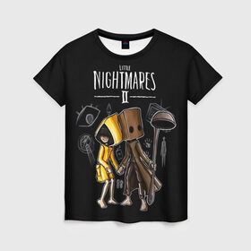 Женская футболка 3D с принтом LITTLE NIGHTMARES 2 , 100% полиэфир ( синтетическое хлопкоподобное полотно) | прямой крой, круглый вырез горловины, длина до линии бедер | little nightmares | little nightmares 2 | six | игры | комиксы | шестая