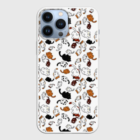 Чехол для iPhone 13 Pro Max с принтом Коты (Паттерн) ,  |  | animals | beast | eyes | sweet | глаза | животные | забавный | звери | зубы | кот | котенок | кошка | милый | паттерн | прикол | пушистый | пятна | смешной | точки | узор | фигуры | черный