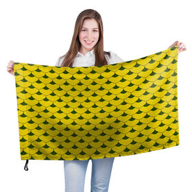 Флаг 3D с принтом Чешуя , 100% полиэстер | плотность ткани — 95 г/м2, размер — 67 х 109 см. Принт наносится с одной стороны | броня | змеиная кожа | золото | камуфляж | насекомые | текстура | хамелеон | чешуя