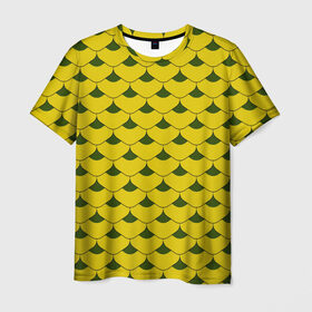 Мужская футболка 3D с принтом Чешуя , 100% полиэфир | прямой крой, круглый вырез горловины, длина до линии бедер | броня | змеиная кожа | золото | камуфляж | насекомые | текстура | хамелеон | чешуя
