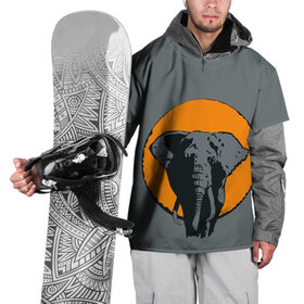 Накидка на куртку 3D с принтом Африканский Слон , 100% полиэстер |  | африка | графика | дикий мир | животное | персонаж | природа | рисунок | слон