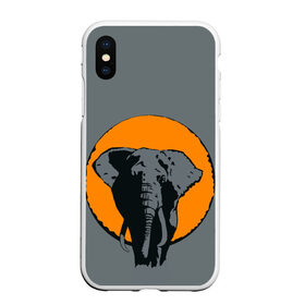 Чехол для iPhone XS Max матовый с принтом Африканский Слон , Силикон | Область печати: задняя сторона чехла, без боковых панелей | африка | графика | дикий мир | животное | персонаж | природа | рисунок | слон