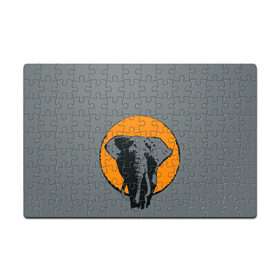 Пазл магнитный 126 элементов с принтом Африканский Слон , полимерный материал с магнитным слоем | 126 деталей, размер изделия —  180*270 мм | африка | графика | дикий мир | животное | персонаж | природа | рисунок | слон