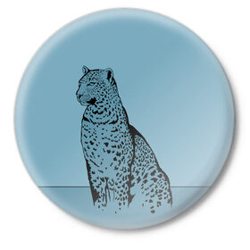 Значок с принтом Леопард ,  металл | круглая форма, металлическая застежка в виде булавки | африка | большая кошка | графика | дикий мир | животное | кошка | персонаж | природа | рисунок | хищник