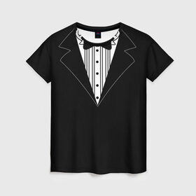 Женская футболка 3D с принтом Смокинг 2 , 100% полиэфир ( синтетическое хлопкоподобное полотно) | прямой крой, круглый вырез горловины, длина до линии бедер | мужчинам | популярное | свадебные смокинги и платья | свадьба | смокинг