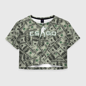 Женская футболка Crop-top 3D с принтом CS:GO - Franklin | Франклин , 100% полиэстер | круглая горловина, длина футболки до линии талии, рукава с отворотами | beast | counter | cs | dollar | dollars | easy | ez | franklin | gg | ggwp | global | go | hyper | kill | money | offensive | one | shot | strike | деньги | доллар | доллары | контра | франклин