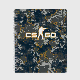 Тетрадь с принтом CS:GO - Camo , 100% бумага | 48 листов, плотность листов — 60 г/м2, плотность картонной обложки — 250 г/м2. Листы скреплены сбоку удобной пружинной спиралью. Уголки страниц и обложки скругленные. Цвет линий — светло-серый
 | Тематика изображения на принте: beast | camo | camouflage | counter | counter strike | cs | easy | ez | gg | ggwp | global | go | hyper | kill | offensive | one | shot | strike | зверь | камуфляж | скоростной