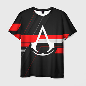 Мужская футболка 3D с принтом Assassin’s Creed , 100% полиэфир | прямой крой, круглый вырез горловины, длина до линии бедер | black flag | brotherhood | chronicles | creed | game | origins | revelations | rogue | syndicate | unity | альтаир | ассасин | игры | кинжал | пираты