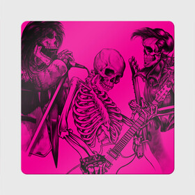 Магнит виниловый Квадрат с принтом Skeleton,zandieh , полимерный материал с магнитным слоем | размер 9*9 см, закругленные углы | bag | boock | boy | crazy | danger | flower | girl | lion | net | notepad | pencil | skeleton | skull | ticher