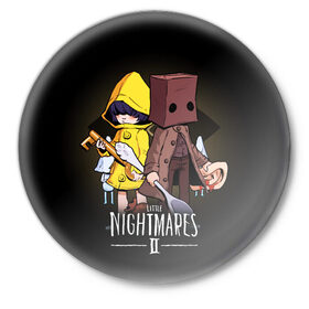 Значок с принтом LITTLE NIGHTMARES 2 ,  металл | круглая форма, металлическая застежка в виде булавки | little nightmares | little nightmares 2 | six | игры | комиксы | шестая