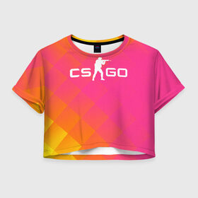 Женская футболка Crop-top 3D с принтом CS GO Disco Tech ver 1 , 100% полиэстер | круглая горловина, длина футболки до линии талии, рукава с отворотами | cs go | csgo | cyber sport | disco tech | game | дискотехника | игра | кибер спорт | коунтер | кс | кс го | ксго | скин дискотехника | скины