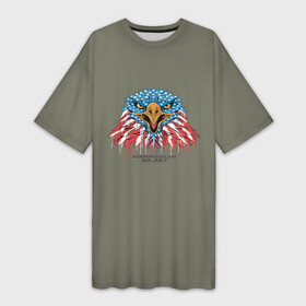 Платье-футболка 3D с принтом Орел ,  |  | американский орел
двуглавый орел | день независимости сша | огненный орел | орел | орел в броске