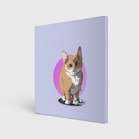 Холст квадратный с принтом Грустный Котик , 100% ПВХ |  | графика | домашний животные | животное | котенок | котик | персонаж | природа | рисунок