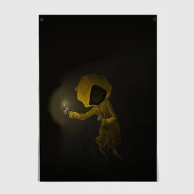 Постер с принтом Little Nightmares В Темноте , 100% бумага
 | бумага, плотность 150 мг. Матовая, но за счет высокого коэффициента гладкости имеет небольшой блеск и дает на свету блики, но в отличии от глянцевой бумаги не покрыта лаком | games | little nightmares | доктор | игра | игрок | литл найтмерс | моно | охотник | повар | призрак | руки | сказка | страшилка | страшный сон | темнота | хорор | хоррор | шестая