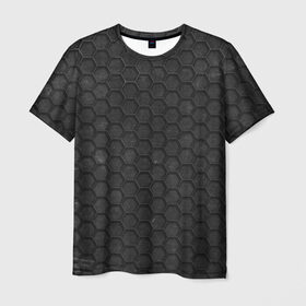 Мужская футболка 3D с принтом ГРАНЖ СОТЫ , 100% полиэфир | прямой крой, круглый вырез горловины, длина до линии бедер | tegunvteg | гранж | ромбы | соты | сталь | стальная броня | текстура