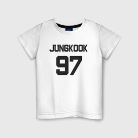 Детская футболка хлопок с принтом BTS - Jungkook 97 , 100% хлопок | круглый вырез горловины, полуприлегающий силуэт, длина до линии бедер | boysband | bts | jungkook | jungkook 97 | k pop | korea | korean | music | бтс | джонгук | к поп | кей поп | корейская | корейский | корея | кпоп | музыка | чонгук