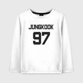 Детский лонгслив хлопок с принтом BTS - Jungkook 97 , 100% хлопок | круглый вырез горловины, полуприлегающий силуэт, длина до линии бедер | boysband | bts | jungkook | jungkook 97 | k pop | korea | korean | music | бтс | джонгук | к поп | кей поп | корейская | корейский | корея | кпоп | музыка | чонгук