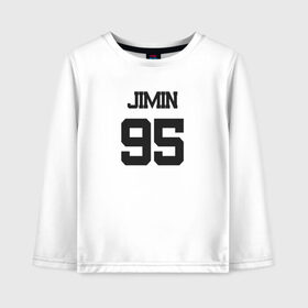 Детский лонгслив хлопок с принтом BTS - Jimin 95 , 100% хлопок | круглый вырез горловины, полуприлегающий силуэт, длина до линии бедер | boysband | bts | jimin | jimin 95 | k pop | korea | korean | music | бтс | джимин | к поп | кей поп | корейская | корейский | корея | кпоп | музыка | чимин | чимин 95