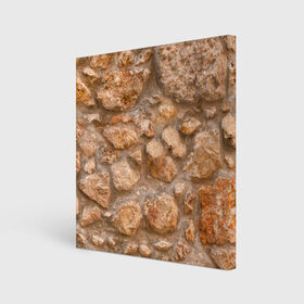 Холст квадратный с принтом Камни , 100% ПВХ |  | абстракция | камни | кладка | скала | стена | фон