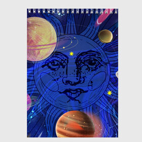 Скетчбук с принтом Астрология планет , 100% бумага
 | 48 листов, плотность листов — 100 г/м2, плотность картонной обложки — 250 г/м2. Листы скреплены сверху удобной пружинной спиралью | астрология | звезды | космос | планеты | созвездия