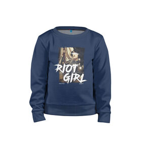 Детский свитшот хлопок с принтом Riot girl , 100% хлопок | круглый вырез горловины, эластичные манжеты, пояс и воротник | Тематика изображения на принте: 8 march | 8 марта | fem | feminism | flower | rebel girl | riot | woman | в подарок | девочкам | девочке | женские | женщинам | женщине | март | праздник | самая лучшая | фем | феминизм | цветочки | цветы