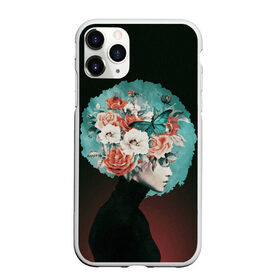 Чехол для iPhone 11 Pro матовый с принтом Girl in flowers , Силикон |  | 8 марта | лучшая в мире | мама | подарок | подарок женщине | подарок любимым | подарок на 8 марта | самая лучшая  в мире | семья