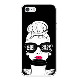 Чехол для iPhone 5/5S матовый с принтом Girl Boss , Силикон | Область печати: задняя сторона чехла, без боковых панелей | Тематика изображения на принте: 8 марта | лучшая в мире | мама | подарок | подарок женщине | подарок любимым | подарок на 8 марта | самая лучшая  в мире | семья