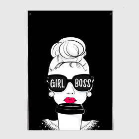 Постер с принтом Girl Boss , 100% бумага
 | бумага, плотность 150 мг. Матовая, но за счет высокого коэффициента гладкости имеет небольшой блеск и дает на свету блики, но в отличии от глянцевой бумаги не покрыта лаком | 8 марта | лучшая в мире | мама | подарок | подарок женщине | подарок любимым | подарок на 8 марта | самая лучшая  в мире | семья