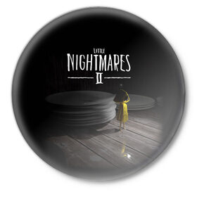 Значок с принтом Little Nightmares 2 Шестая ,  металл | круглая форма, металлическая застежка в виде булавки | Тематика изображения на принте: little nightmares | little nightmares 2 | игра | литл нигмарес | литл нигмарес 2 | литл нигхтмарес | литл нигхтмарес 2 | ужас | хоррор | шестая