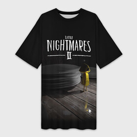 Платье-футболка 3D с принтом Little Nightmares 2 Шестая ,  |  | Тематика изображения на принте: little nightmares | little nightmares 2 | игра | литл нигмарес | литл нигмарес 2 | литл нигхтмарес | литл нигхтмарес 2 | ужас | хоррор | шестая