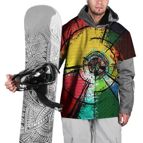 Накидка на куртку 3D с принтом Центрифуга красок , 100% полиэстер |  | art | casual | абстракция | арт | искусство | краски | мазки | мазок | спираль | структура | текстура