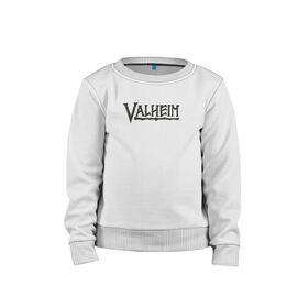 Детский свитшот хлопок с принтом Valheim logo , 100% хлопок | круглый вырез горловины, эластичные манжеты, пояс и воротник | valheim | valheim логотип | вальхейм | выживание | игра | игры