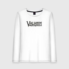 Женский лонгслив хлопок с принтом Valheim logo , 100% хлопок |  | valheim | valheim логотип | вальхейм | выживание | игра | игры