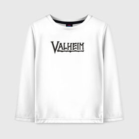 Детский лонгслив хлопок с принтом Valheim logo , 100% хлопок | круглый вырез горловины, полуприлегающий силуэт, длина до линии бедер | valheim | valheim логотип | вальхейм | выживание | игра | игры