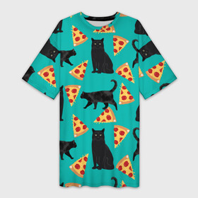 Платье-футболка 3D с принтом Котики и Пиццы ,  |  | cat | cats | cosmos | kitten | mem | memes | rose | roses | глаза | глазки | еда | киска | космос | кот | котёнок | котик | котики | котэ | котята | кошак | кошка | кошки | красивая | мем | мемчики | милая | пицца | прикольная | розы