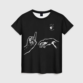 Женская футболка 3D с принтом Finita la commedia(black) , 100% полиэфир ( синтетическое хлопкоподобное полотно) | прямой крой, круглый вырез горловины, длина до линии бедер | маски | нигатив | отвержение | сатира
