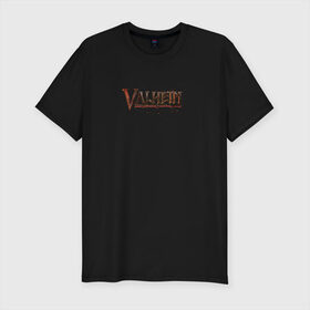 Мужская футболка хлопок Slim с принтом Valheim Валхейм , 92% хлопок, 8% лайкра | приталенный силуэт, круглый вырез ворота, длина до линии бедра, короткий рукав | valheim | валхейм | искры | лого