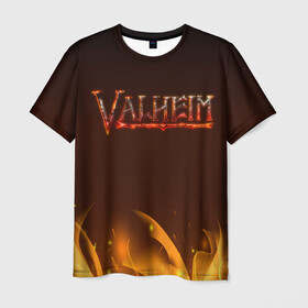 Мужская футболка 3D с принтом Valheim: Вальхейм выживание. , 100% полиэфир | прямой крой, круглый вырез горловины, длина до линии бедер | fejd | valheim | вальхейм | викинг | викинги | выживание | выживач | игра