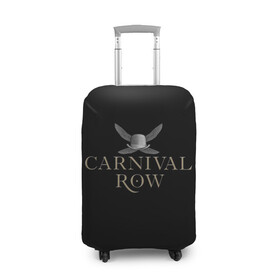 Чехол для чемодана 3D с принтом Карнивал Роу - Carnival Row , 86% полиэфир, 14% спандекс | двустороннее нанесение принта, прорези для ручек и колес | carnival row | волшебный | исторический | карнивал роу | крылья | лого | логотип | подарок | сериал | сказка | фея | черный | шляпа