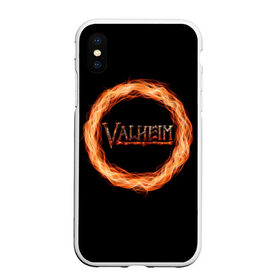 Чехол для iPhone XS Max матовый с принтом Valheim - огненный круг , Силикон | Область печати: задняя сторона чехла, без боковых панелей | valheim | вальхейм | викинги | игра | компьютерный | круг | логотип | минимализм | огненный | огонь | подарок | черный