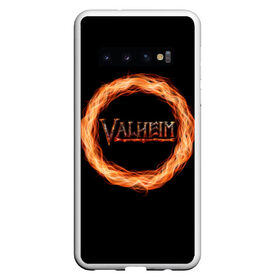 Чехол для Samsung Galaxy S10 с принтом Valheim - огненный круг , Силикон | Область печати: задняя сторона чехла, без боковых панелей | valheim | вальхейм | викинги | игра | компьютерный | круг | логотип | минимализм | огненный | огонь | подарок | черный