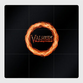 Магнитный плакат 3Х3 с принтом Valheim - огненный круг , Полимерный материал с магнитным слоем | 9 деталей размером 9*9 см | Тематика изображения на принте: valheim | вальхейм | викинги | игра | компьютерный | круг | логотип | минимализм | огненный | огонь | подарок | черный
