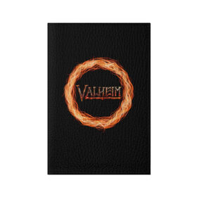 Обложка для паспорта матовая кожа с принтом Valheim - огненный круг , натуральная матовая кожа | размер 19,3 х 13,7 см; прозрачные пластиковые крепления | valheim | вальхейм | викинги | игра | компьютерный | круг | логотип | минимализм | огненный | огонь | подарок | черный