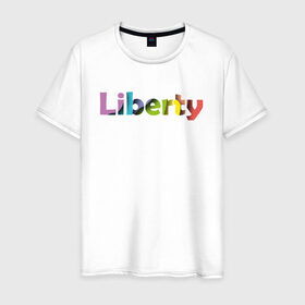 Мужская футболка хлопок с принтом Liberty. Свобода , 100% хлопок | прямой крой, круглый вырез горловины, длина до линии бедер, слегка спущенное плечо. | cвобода | liberty | женская свобода | не зависимая женщина | права женщин | равенство | свободные нравы