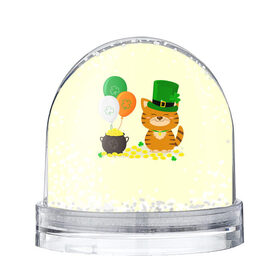 Снежный шар с принтом Ирландский Кот , Пластик | Изображение внутри шара печатается на глянцевой фотобумаге с двух сторон | день святого патрика | ирландия | ирландский | ирландский клевер | ирландский кот | клевер | кот | патрик | с котом | святой патрик