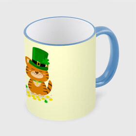Кружка с принтом Ирландский Кот , керамика | ёмкость 330 мл | день святого патрика | ирландия | ирландский | ирландский клевер | ирландский кот | клевер | кот | патрик | с котом | святой патрик