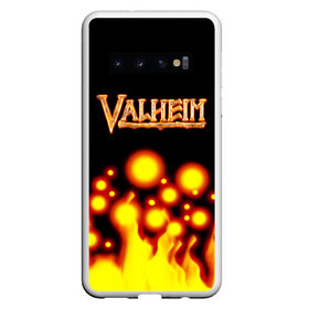 Чехол для Samsung Galaxy S10 с принтом Valheim , Силикон | Область печати: задняя сторона чехла, без боковых панелей | game | logo | valheim | viking | валхейм | вальхейм | викинги | игра valheim | игры | логотипы игр | приключения | скандинавская мифология | фэнтези | экшн